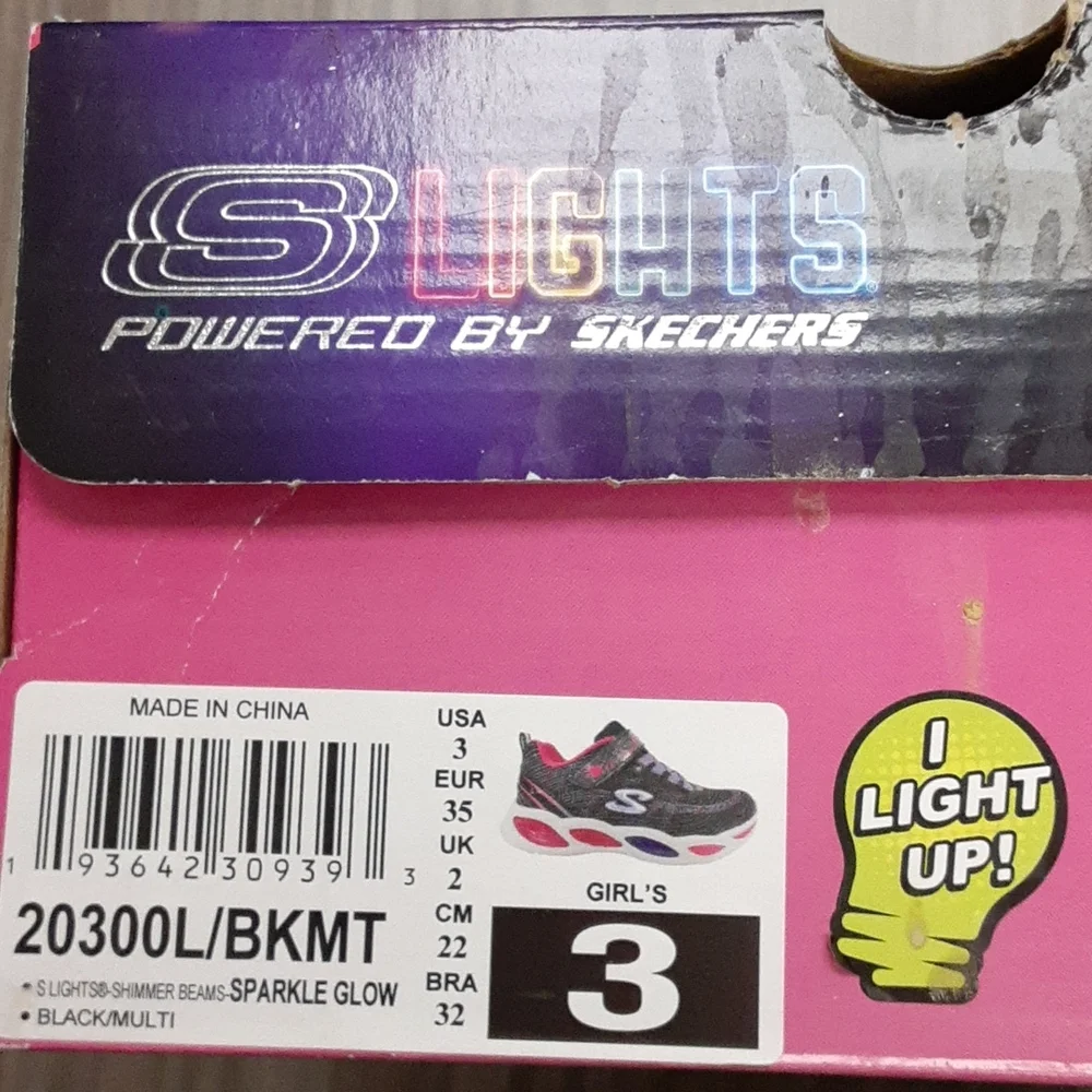 Skechers S Lights Shimmer Beams Sparkle Glitz Youth Light Up Shoes - Picture 8 of 9
